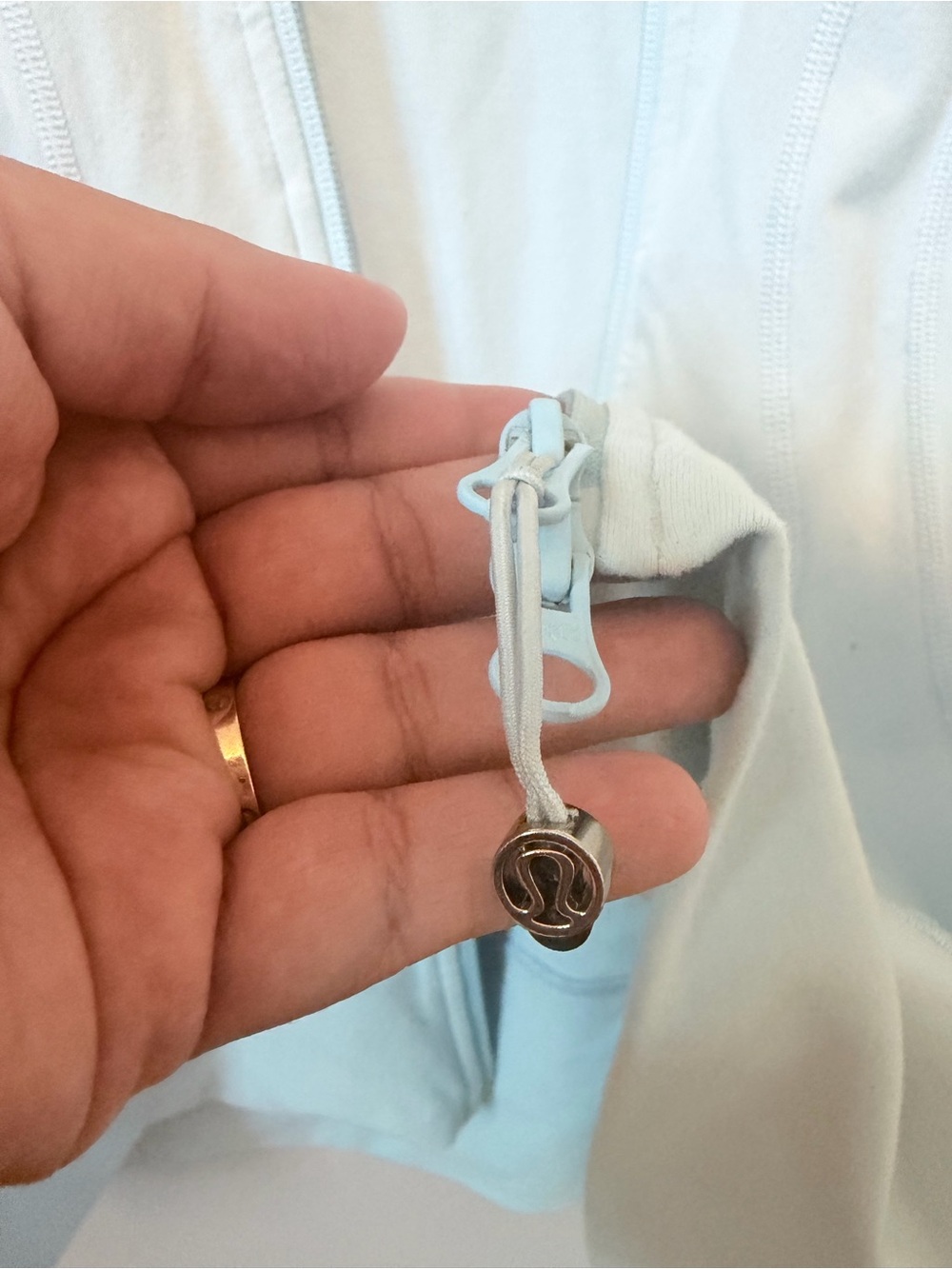 lululemon athletica light blue Jacket with Thumbholes and zipper. Size 12 - Picture 8 of 8